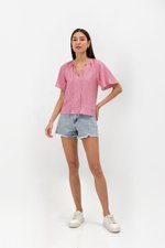 MIRREN FRONT TIE LINEN TOP MIRREN FRONT TIE LINEN TOP