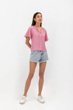 MIRREN FRONT TIE LINEN TOP MIRREN FRONT TIE LINEN TOP