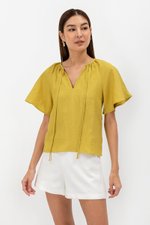 MIRREN FRONT TIE LINEN TOP MIRREN FRONT TIE LINEN TOP