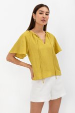 MIRREN FRONT TIE LINEN TOP MIRREN FRONT TIE LINEN TOP