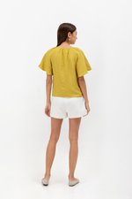 MIRREN FRONT TIE LINEN TOP MIRREN FRONT TIE LINEN TOP