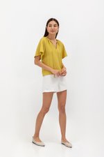 MIRREN FRONT TIE LINEN TOP MIRREN FRONT TIE LINEN TOP