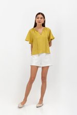 MIRREN FRONT TIE LINEN TOP MIRREN FRONT TIE LINEN TOP