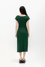 MILAN SIDE PLEATED BOATNECK DRESS MILAN SIDE PLEATED BOATNECK DRESS