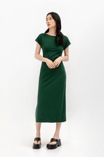 MILAN SIDE PLEATED BOATNECK DRESS MILAN SIDE PLEATED BOATNECK DRESS