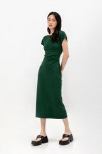 MILAN SIDE PLEATED BOATNECK DRESS MILAN SIDE PLEATED BOATNECK DRESS