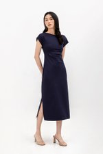 MILAN SIDE PLEATED BOATNECK DRESS MILAN SIDE PLEATED BOATNECK DRESS