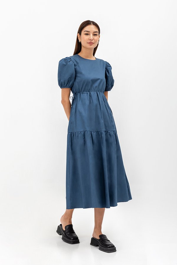 FLORIAN SIDE TIE COTTON MAXI DRESS