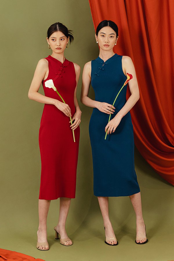 RUMIE KNIT MIDI CHEONGSAM