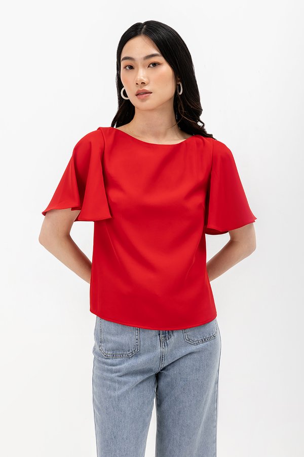 DELGADO FLUTTER SLEEVE TOP