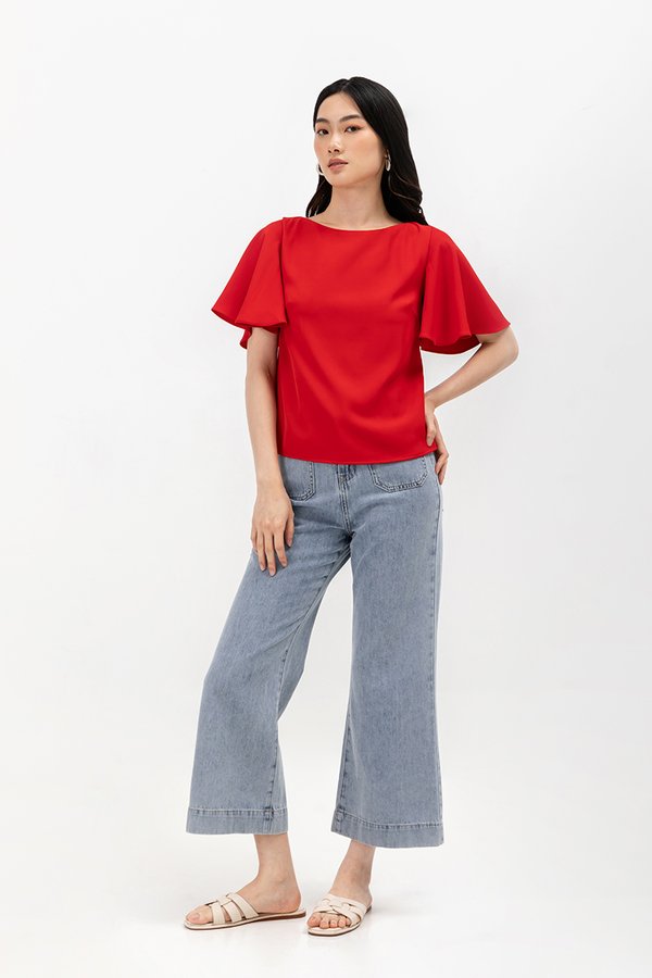 DELGADO FLUTTER SLEEVE TOP