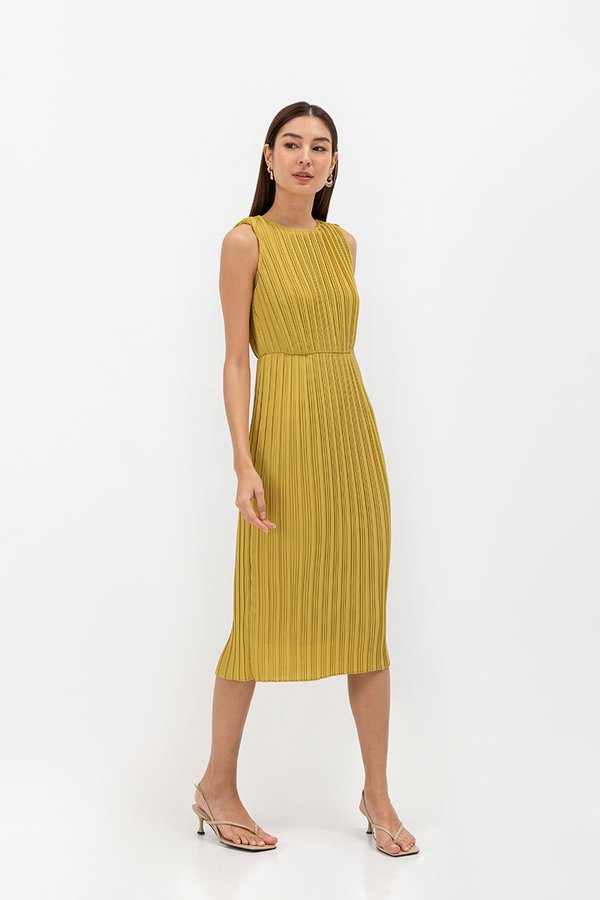 SVANA PLEATED MIDI DRESS