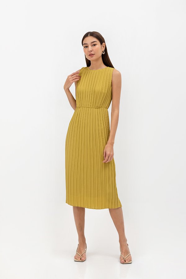 SVANA PLEATED MIDI DRESS