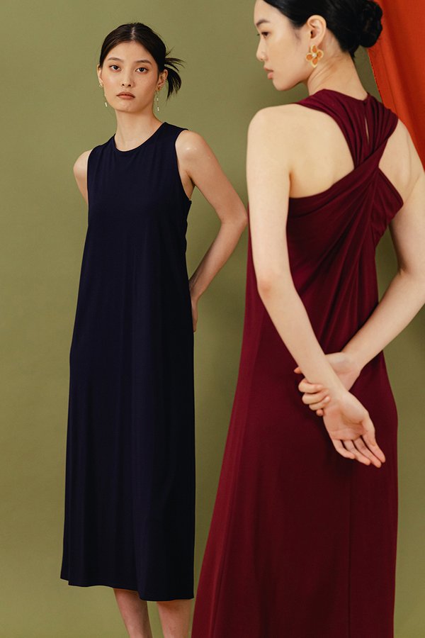 DILANY BACK TWIST JERSEY DRESS