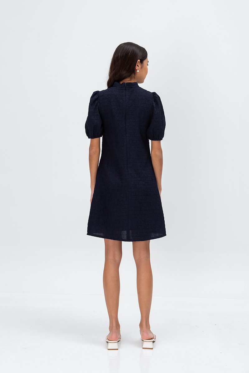 ABEL PUFF SLEEVE JACQUARD CHEONGSAM