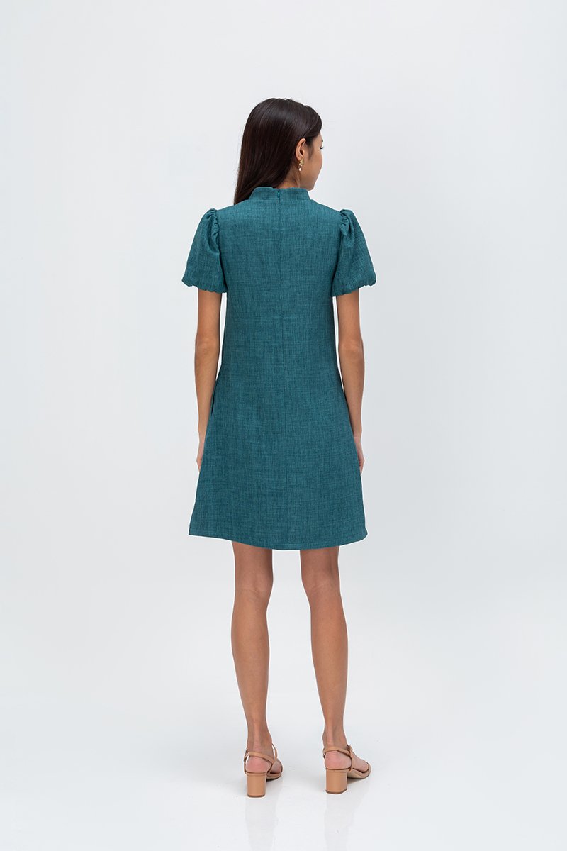 SHEILA PUFF SLEEVE CHEONGSAM DRESS
