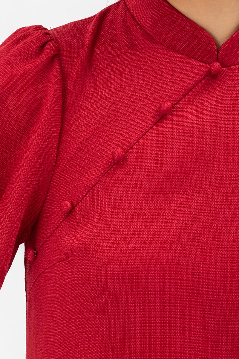 GRETA FLUTTER SLEEVE MINI CHEONGSAM