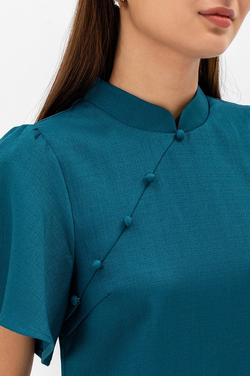 GRETA FLUTTER SLEEVE MINI CHEONGSAM