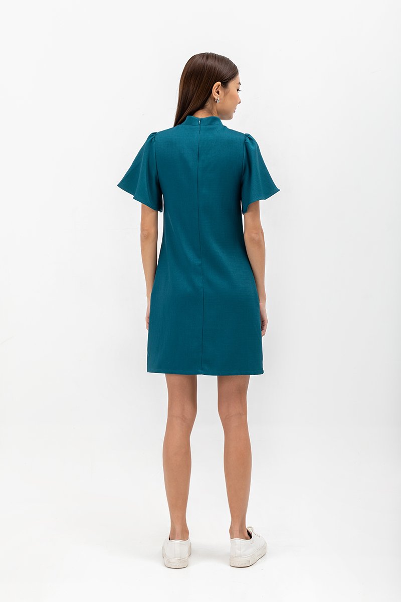 GRETA FLUTTER SLEEVE MINI CHEONGSAM