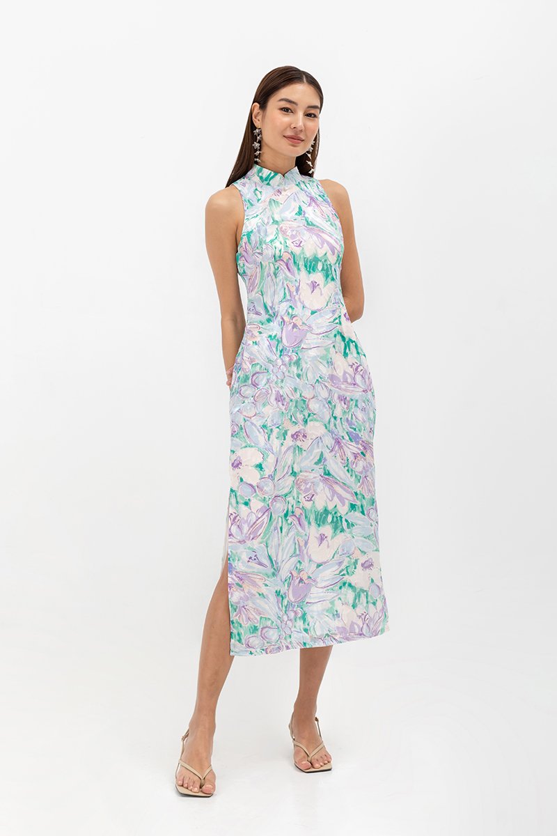 JOELLE FLORAL SHEATH CHEONGSAM