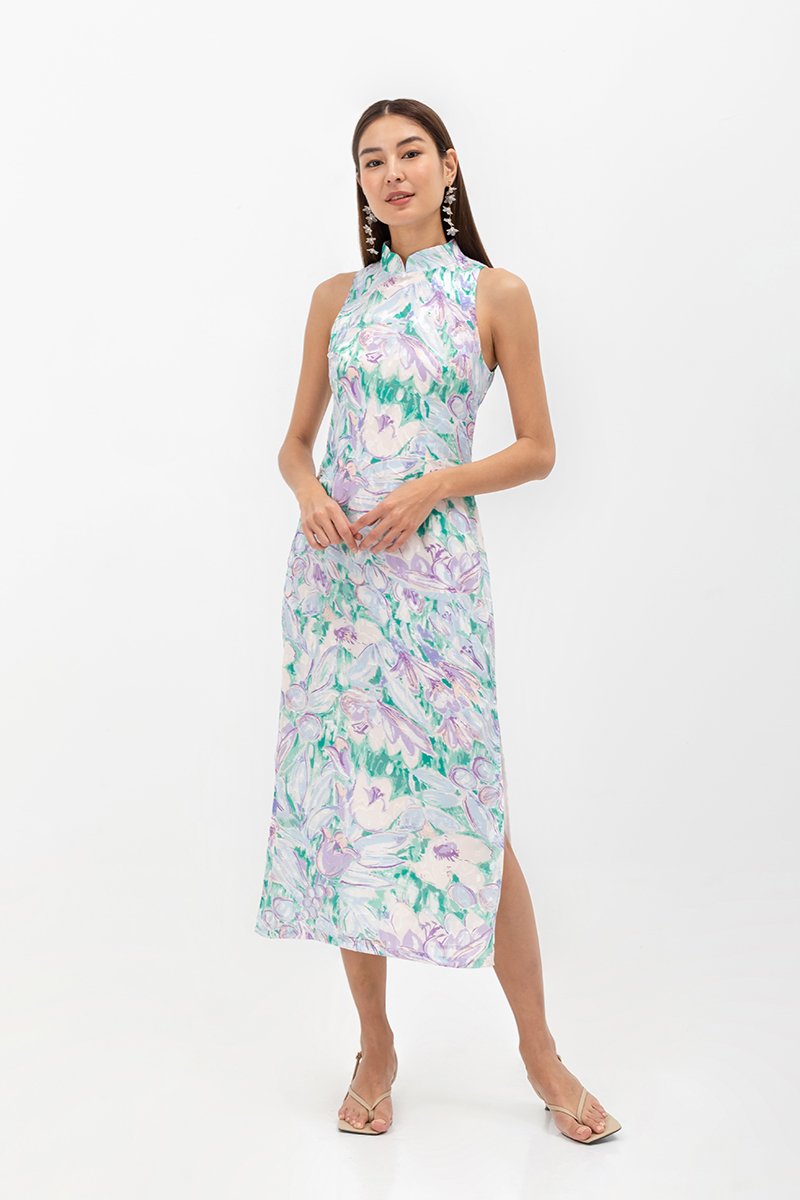 JOELLE FLORAL SHEATH CHEONGSAM