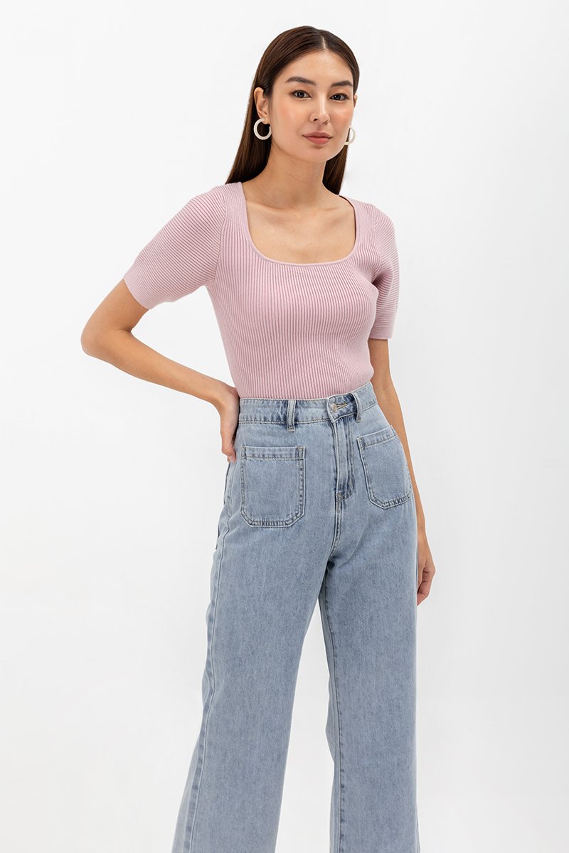 ALVIS PATCH POCKET FLARE HEM JEANS