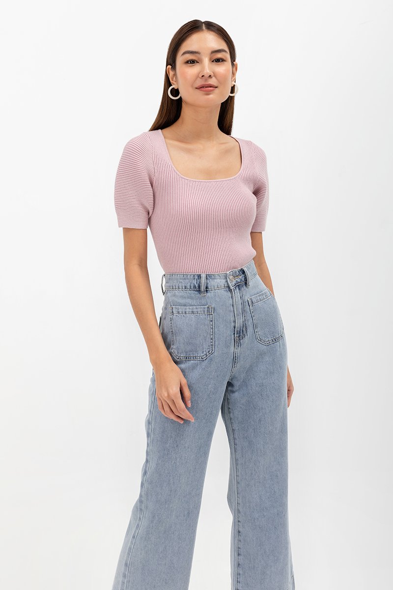 ALVIS PATCH POCKET FLARE HEM JEANS