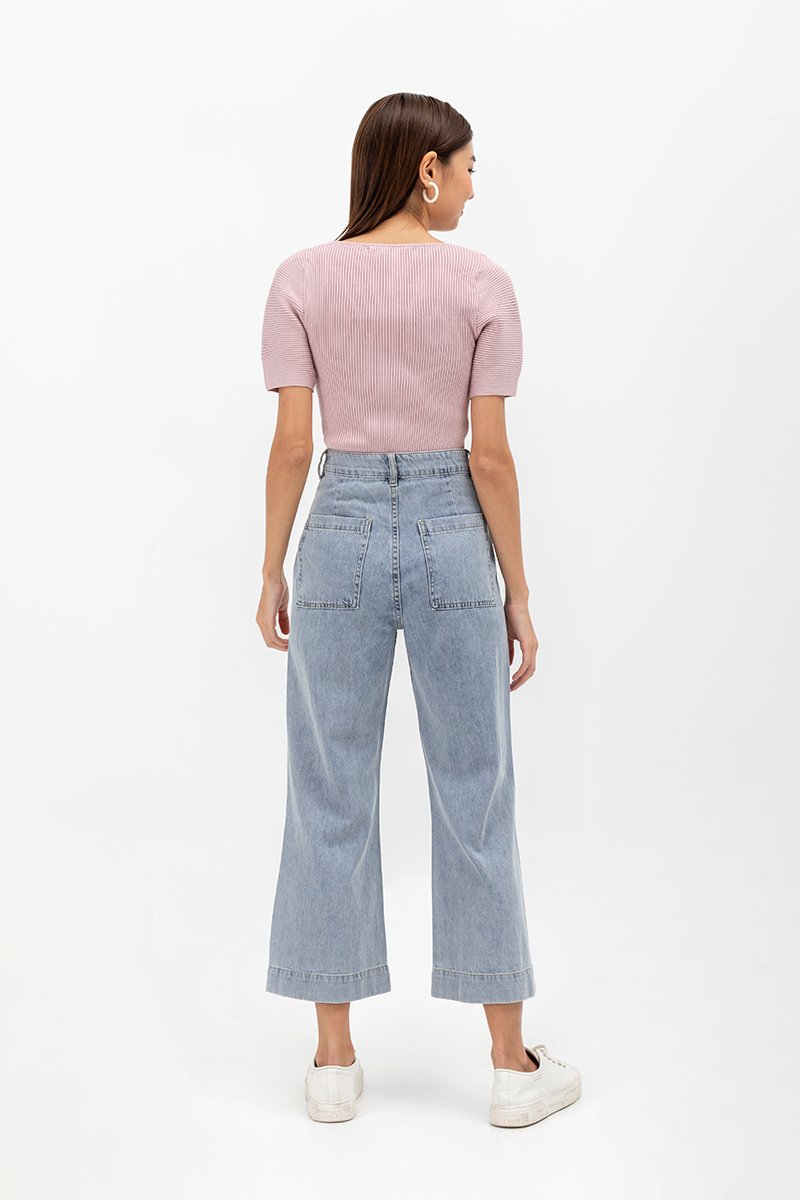 ALVIS PATCH POCKET FLARE HEM JEANS