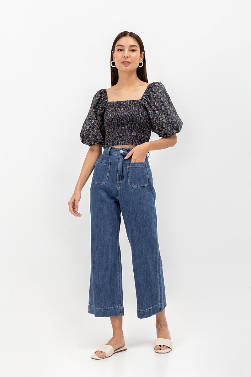 ALVIS PATCH POCKET FLARE HEM JEANS