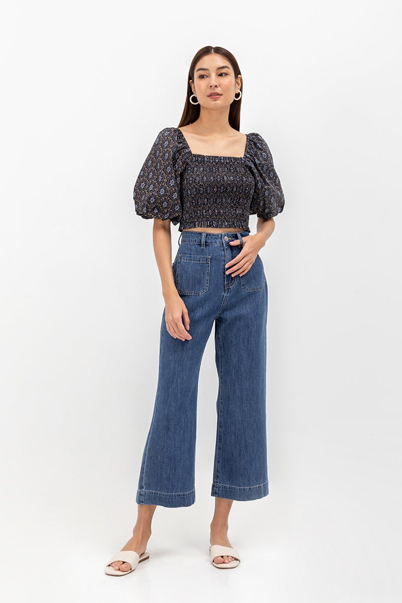 ALVIS PATCH POCKET FLARE HEM JEANS