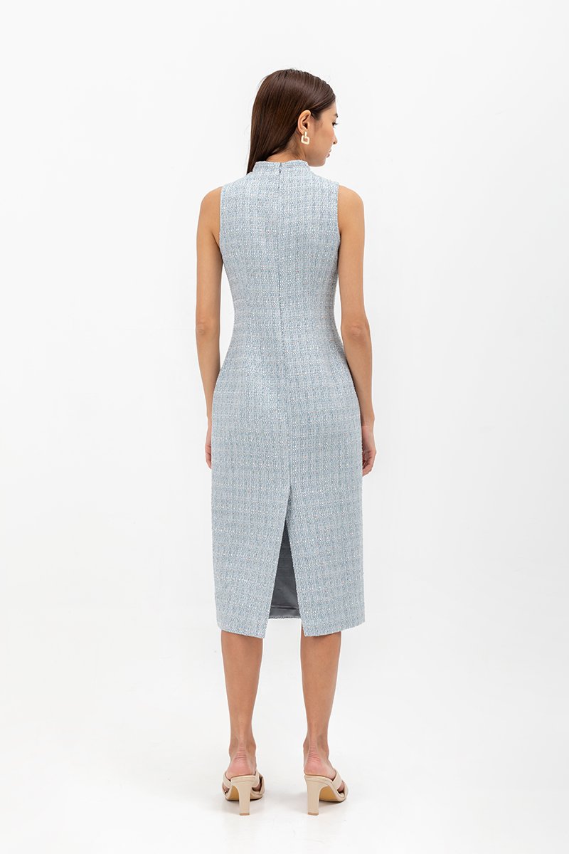 LINORA TWEED SHEATH MIDI CHEONGSAM