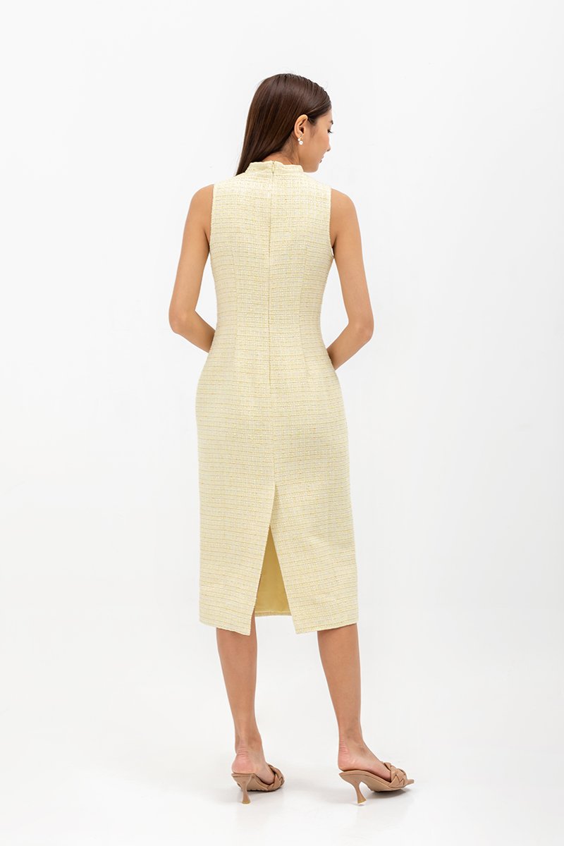 LINORA TWEED SHEATH MIDI CHEONGSAM