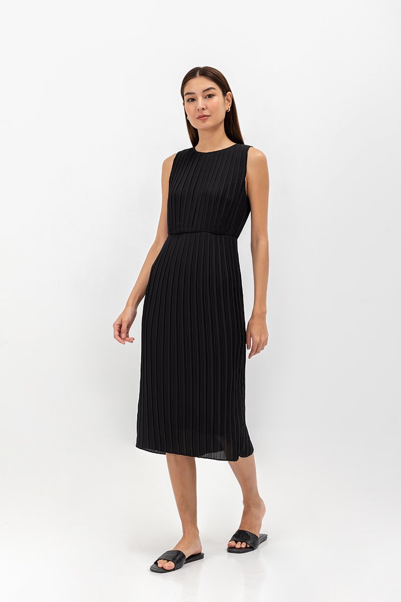 SVANA PLEATED MIDI DRESS
