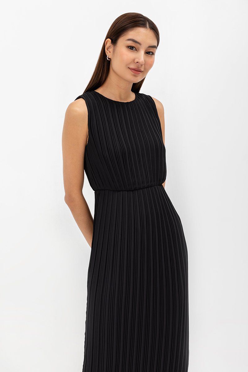 SVANA PLEATED MIDI DRESS