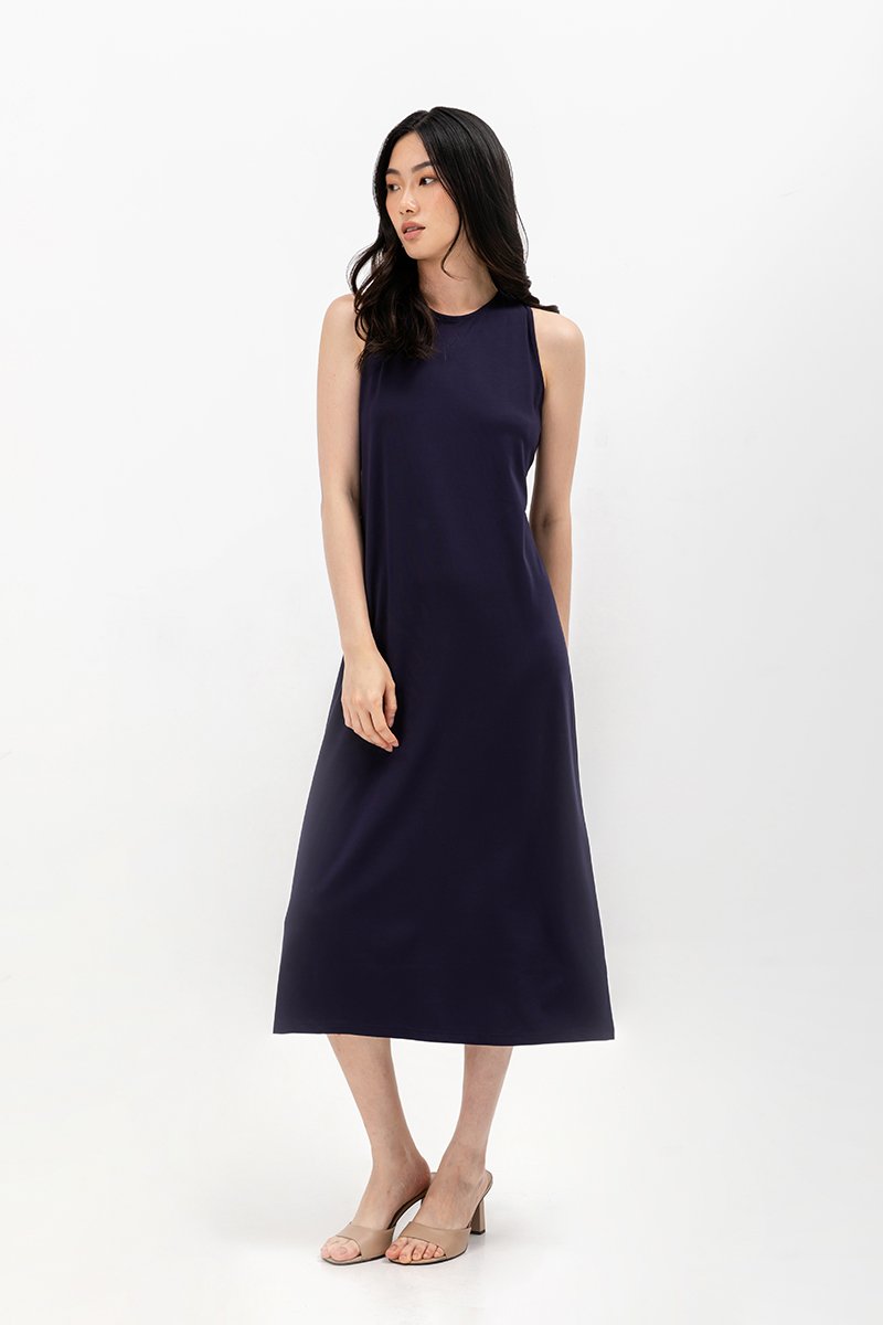 DILANY BACK TWIST JERSEY DRESS