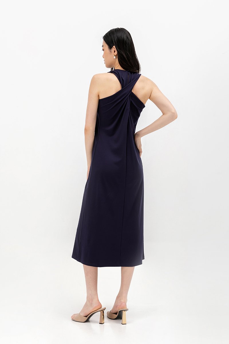 DILANY BACK TWIST JERSEY DRESS