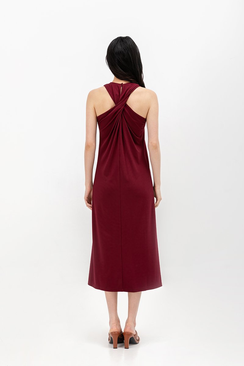 DILANY BACK TWIST JERSEY DRESS