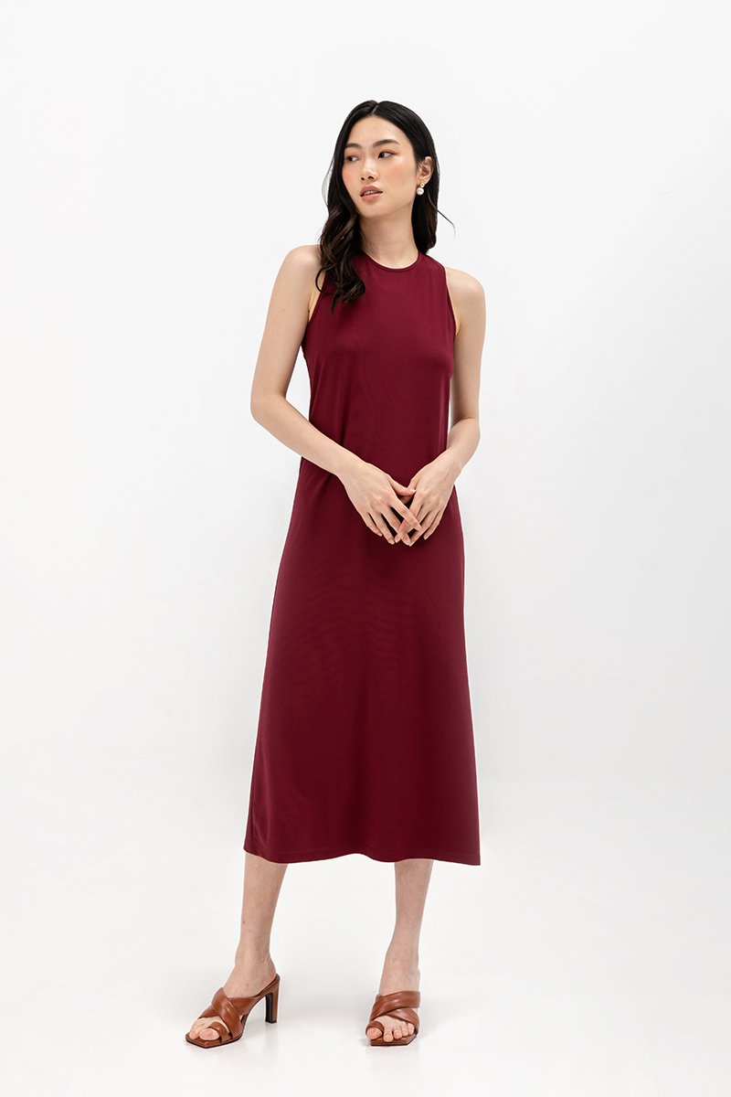 DILANY BACK TWIST JERSEY DRESS