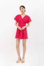 CHANTAL V NECK EYELET ROMPER