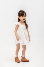 MARIANNE FLUTTER SLEEVE LACE TRIM KIDS DRESS MARIANNE FLUTTER SLEEVE LACE TRIM KIDS DRESS