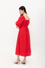 HELENA PUFF SLEEVE LINEN DRESS