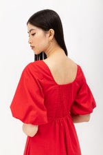 HELENA PUFF SLEEVE LINEN DRESS