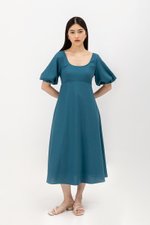 HELENA PUFF SLEEVE LINEN DRESS