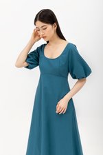 HELENA PUFF SLEEVE LINEN DRESS