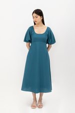 HELENA PUFF SLEEVE LINEN DRESS