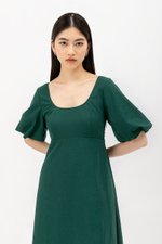 HELENA PUFF SLEEVE LINEN DRESS