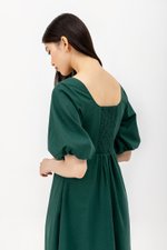HELENA PUFF SLEEVE LINEN DRESS