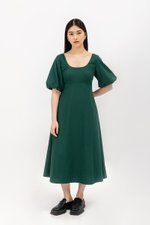 HELENA PUFF SLEEVE LINEN DRESS