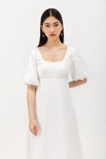 HELENA PUFF SLEEVE LINEN DRESS