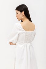 HELENA PUFF SLEEVE LINEN DRESS